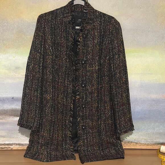 J.McLaughlin Multicolor Tweed Blazer Jacket Size Medium - Picture 6 of 9